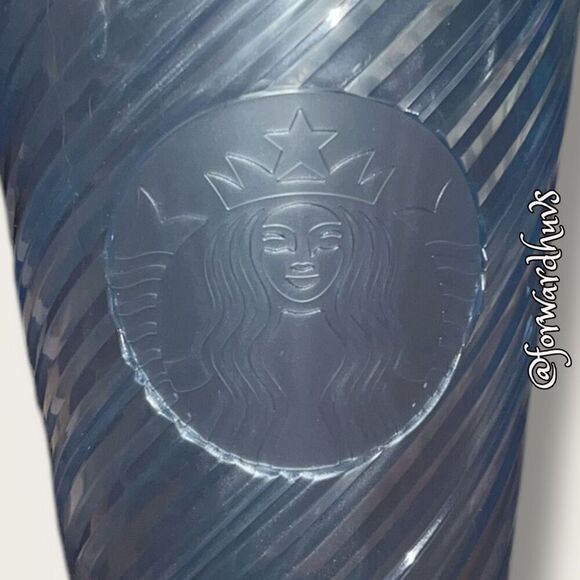 Starbucks 16oz Light Blue Swirl Cold Cups Without Straw - Picture 5 of 11